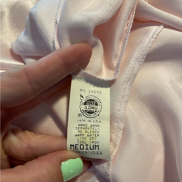 Vintage Christian Dior Light Pink Silk Lace Ruffles Size Medium - Picture 5 of 9